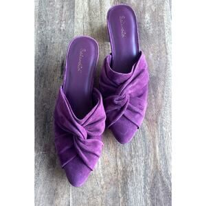 Splendid Lanis Suede Mule in Dark Plum Women's Sz 8.5